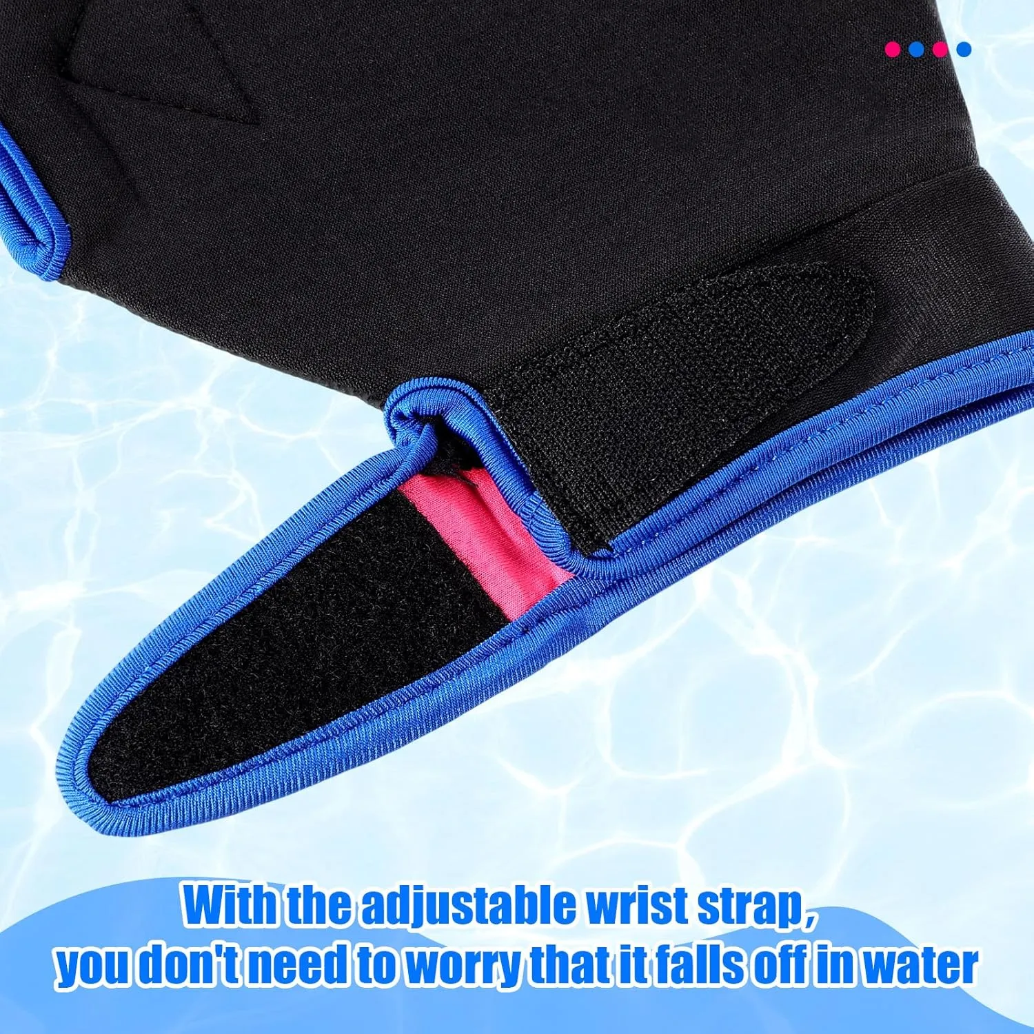 Sumind 2 Pairs Swimming Gloves Aquatic Training Gloves Neoprene Mittens Webbed Fitness Water Resistance Training Mittens for Men Women Swimming Diving with Wrist Strap