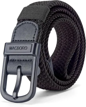 Tsa Approved Hypoallergenic Nickel Free Non Metal Belt for Men Elastic Stretch Braided Golf Accessories Belt