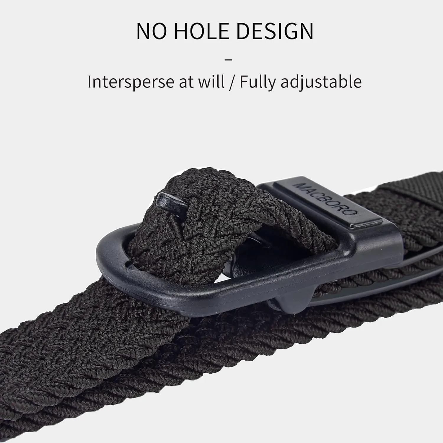 Tsa Approved Hypoallergenic Nickel Free Non Metal Belt for Men Elastic Stretch Braided Golf Accessories Belt