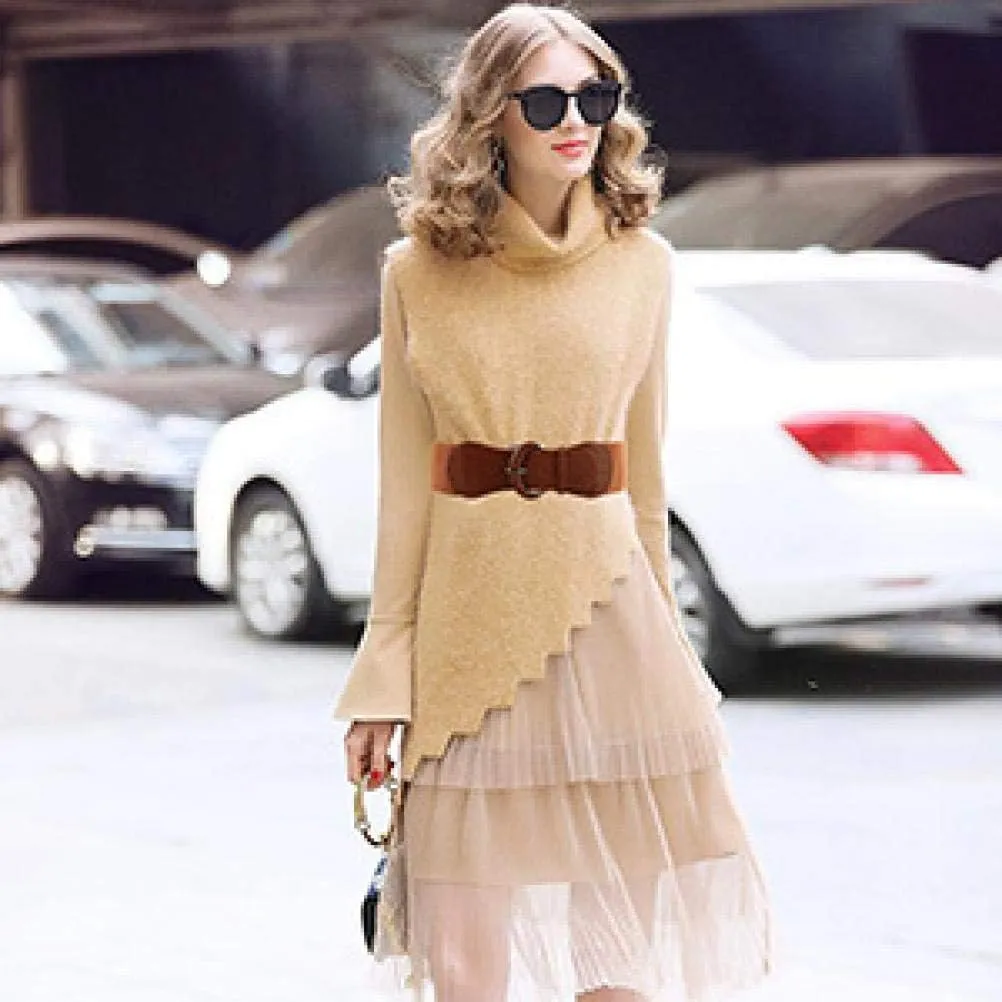 VOCHIC PU Leather Elastic Wide Belt for Women Ladies Dress Stretch Thick Waist Belts