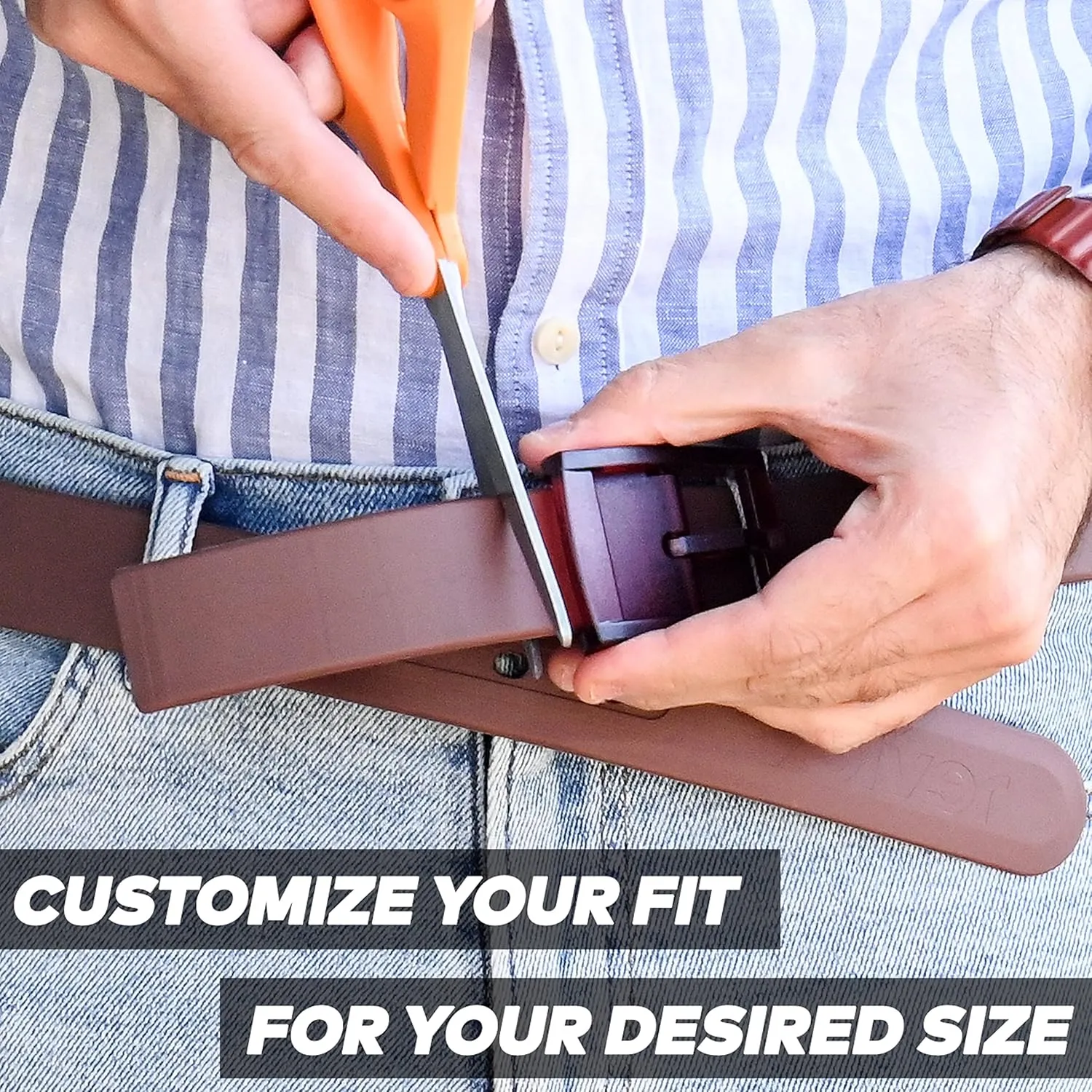 Volver Waterproof Rubber Golf Belts for Men Adjustable Cut-to-fit Interchangeable Colors