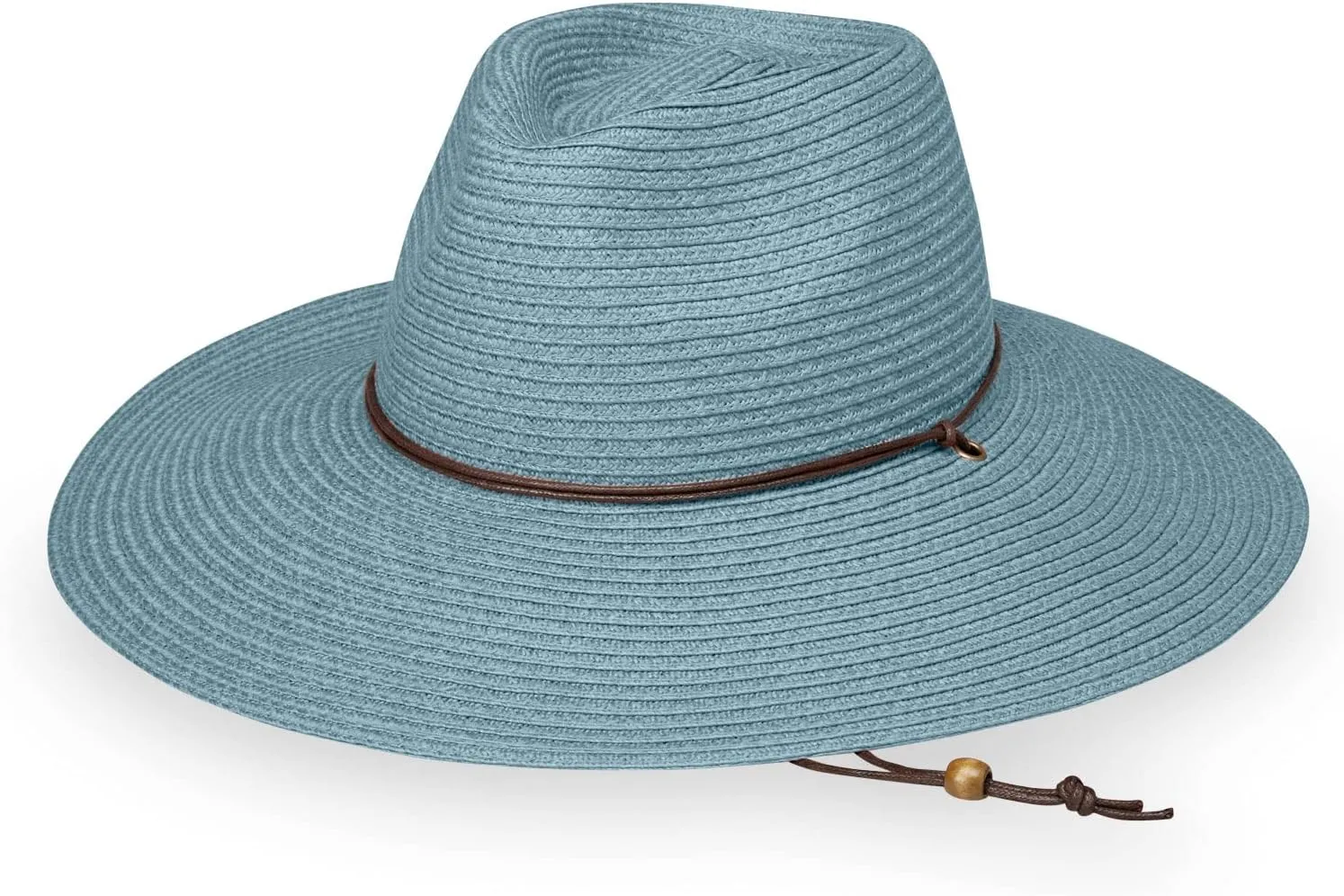 Wallaroo Hat Company Women's Sanibel Fedora  UPF 50  UV Sun Hat, Wide Brim, Packable, Chin Strap, Adjustable, 2 Sizes