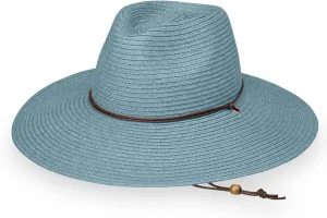 Wallaroo Hat Company Women's Sanibel Fedora  UPF 50  UV Sun Hat, Wide Brim, Packable, Chin Strap, Adjustable, 2 Sizes