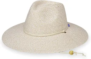 Wallaroo Hat Company Women's Sanibel Fedora  UPF 50  UV Sun Hat, Wide Brim, Packable, Chin Strap, Adjustable, 2 Sizes