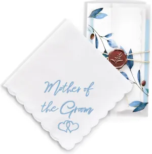 W&F GIFT Handkerchief - 12" x 12" - Something Blue for Bride on Wedding Day - Fun Gift