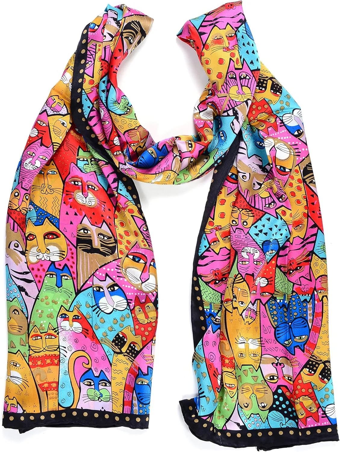 Women 100% Silk Scarves Van Gogh Painted Scarf