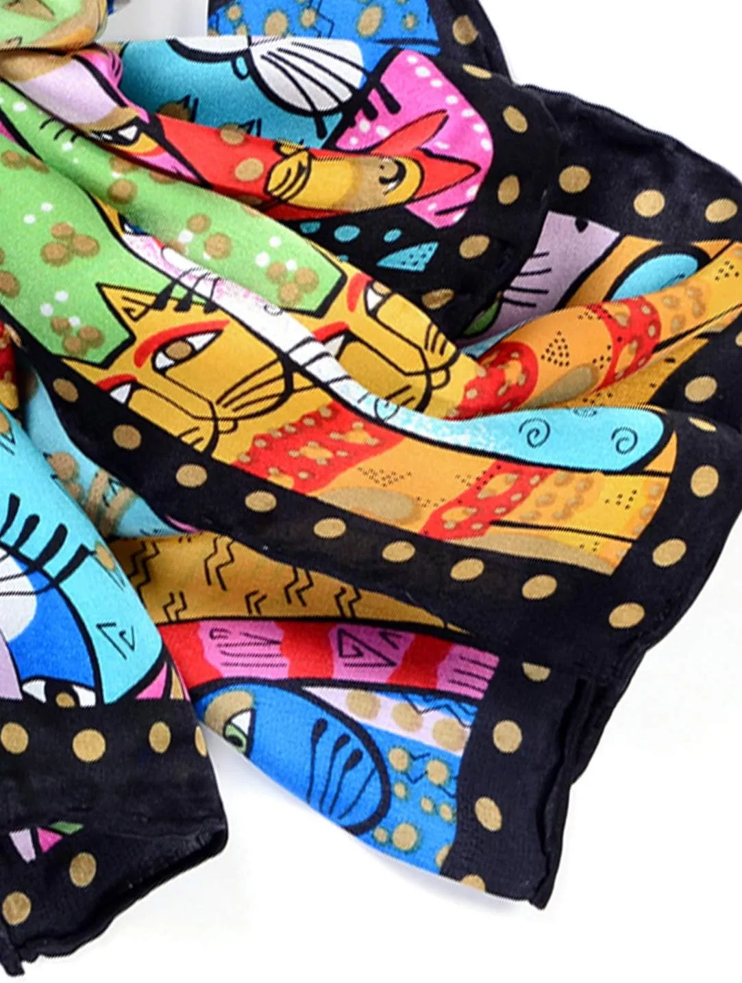 Women 100% Silk Scarves Van Gogh Painted Scarf