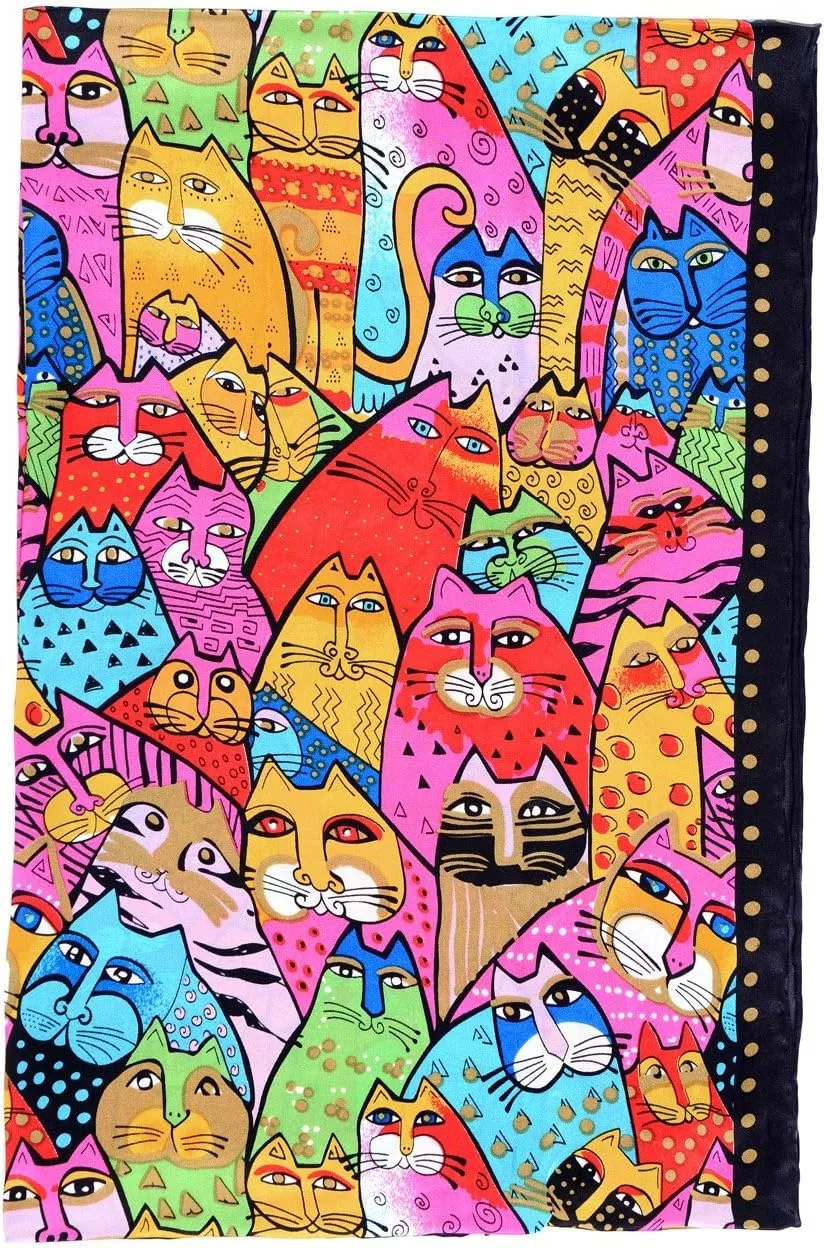 Women 100% Silk Scarves Van Gogh Painted Scarf