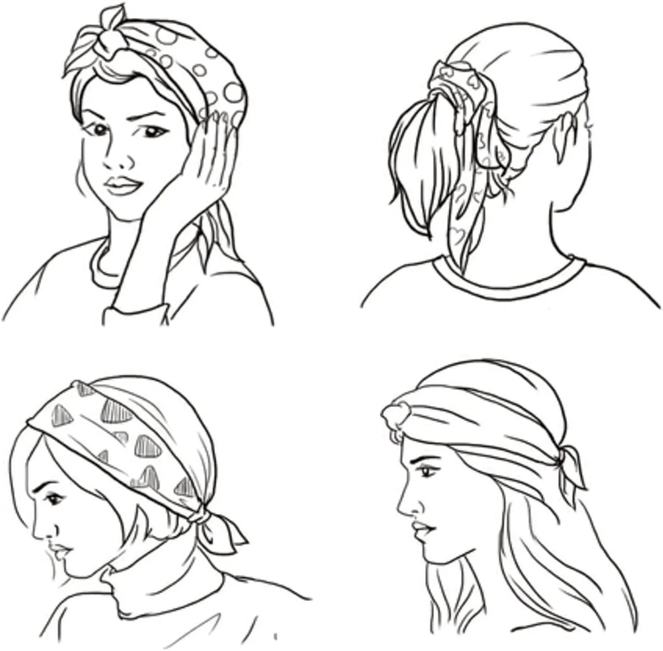 Women's Fashion Silk Scarf Square Satin Headscarf Neck Scarf Head Hair Wraps