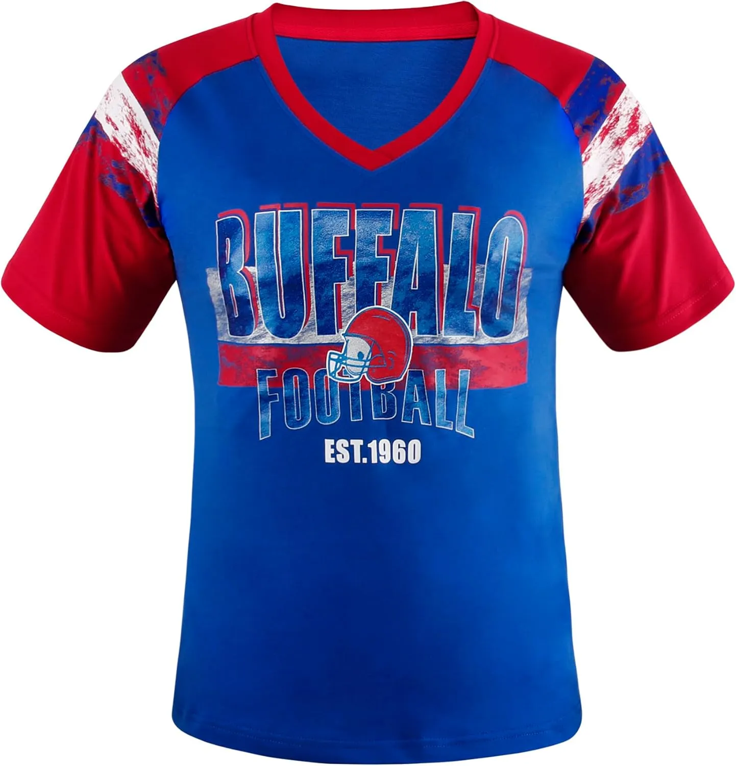 Womens Football Fans V Neck City Raglan T-Shirts