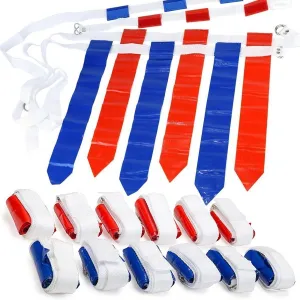 WYZworks 12 Player Adjustable Flag Football Youth/Adult Set, 3 Flags per Belt, Side Release Buckle, 36 Flags, 6 v 6 Set
