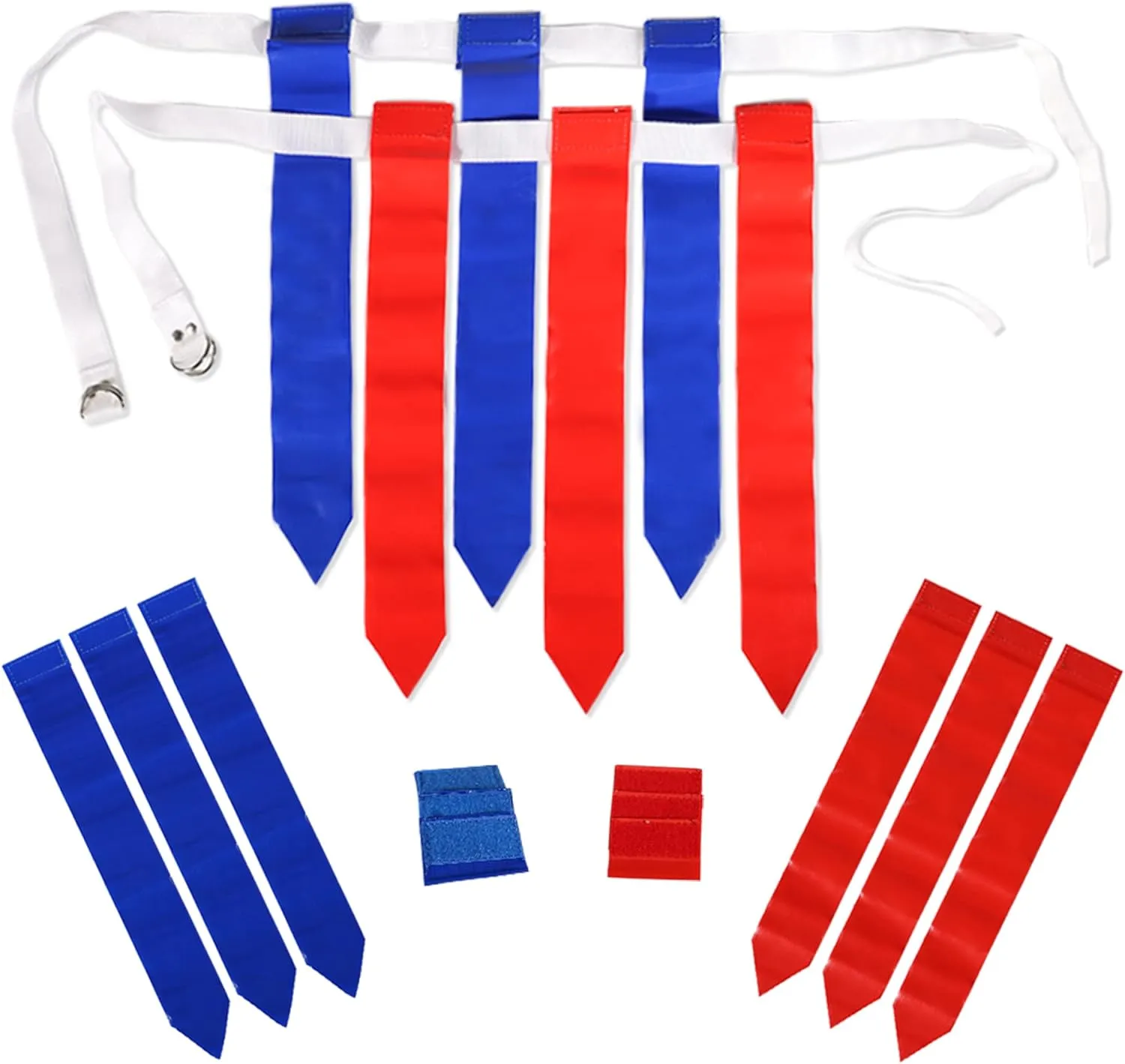 WYZworks 12 Player Adjustable Flag Football Youth/Adult Set, 3 Flags per Belt, Side Release Buckle, 36 Flags, 6 v 6 Set